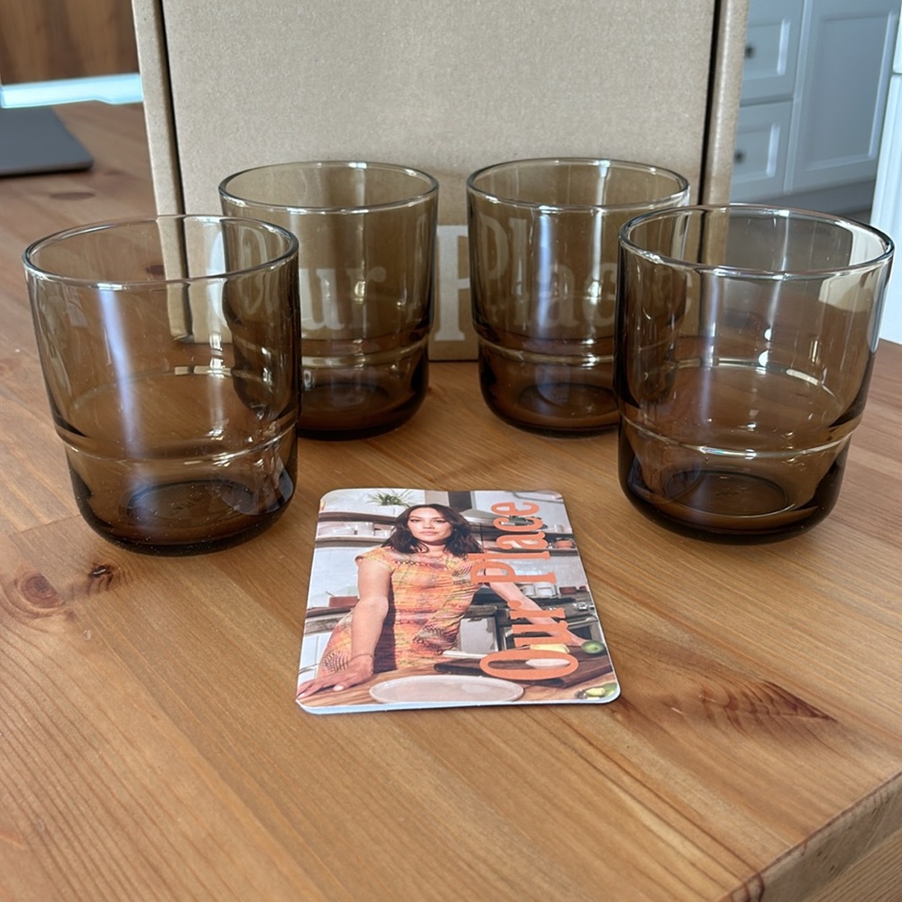 Brand New Our Place set of 4 Night & Day glasses
